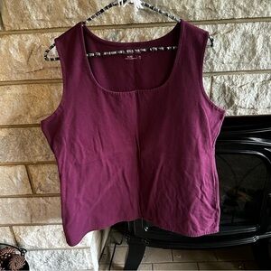 Coldwater Creek maroon burgundy tank top size XL